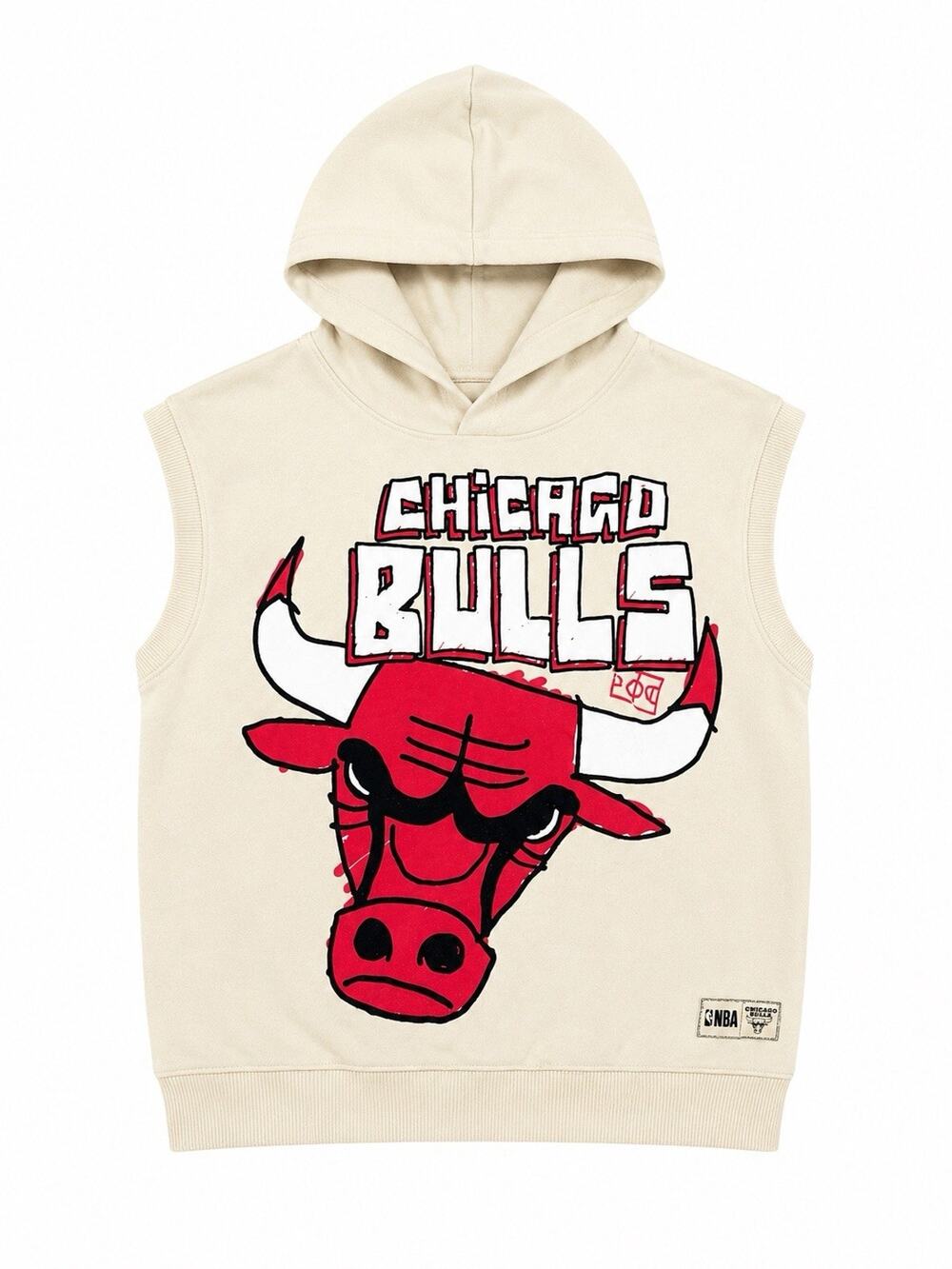 Chicago Bulls NBA U Toodler size 5 Sleeveless Hoodie Red logo dual side EUC